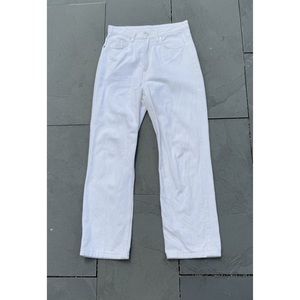 Weekday Rowe Extra High Straight Jeans in Off White, Size 28X32‎